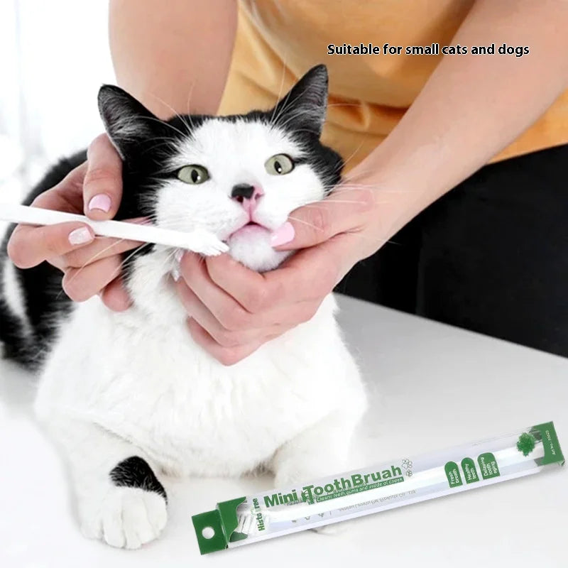 4 Pack Pet Toothbrush Set - Soft Bristle Tooth Brush For Cats And Small Dogs - Oral Care Kit For Tartar Removal & Dental Health