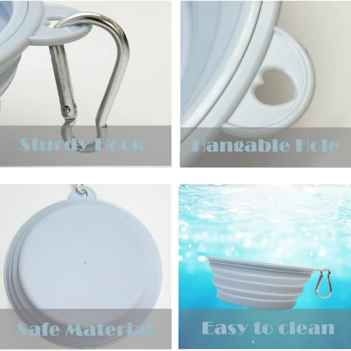 Collapsible Dog Travel Bowls – 2 Pack with Carabiners