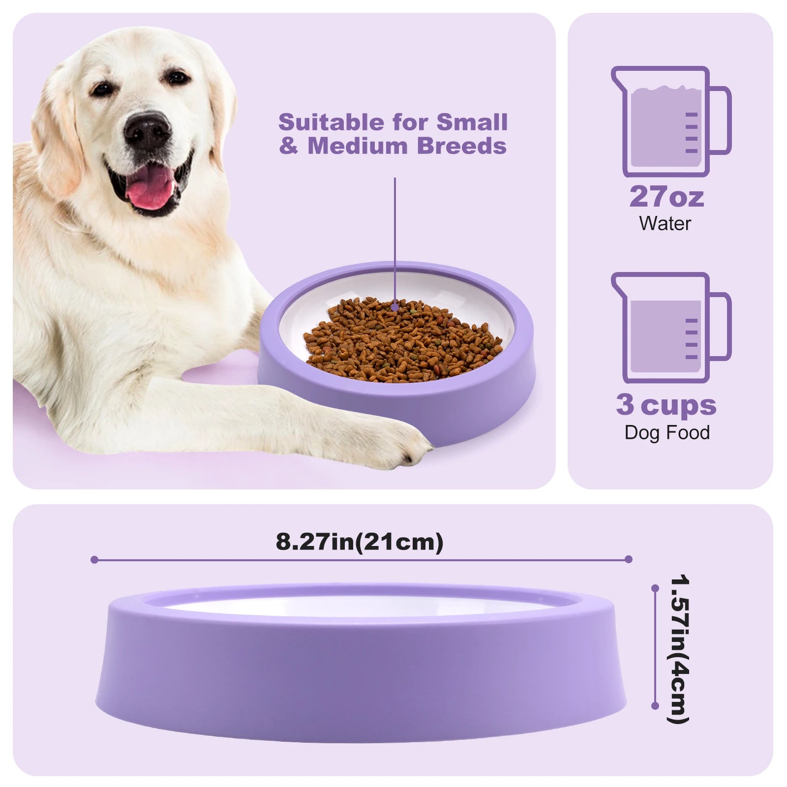 Pet Dog Slow Feeder Bowl Eco Dog Bowl Fun Non Slip Anti-Gulping Slower Food Feeding Dishes for Small Medium Large Dogs Puppy