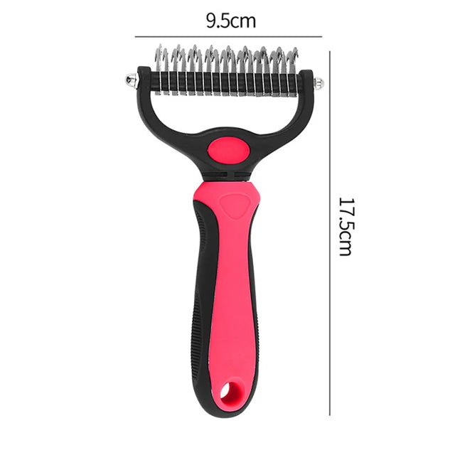 Dog Deshedding Brush Professional Pet Shedding Brush for Dogs Cats Fur Knot Cutter Double sided Pet Grooming Clean Comb