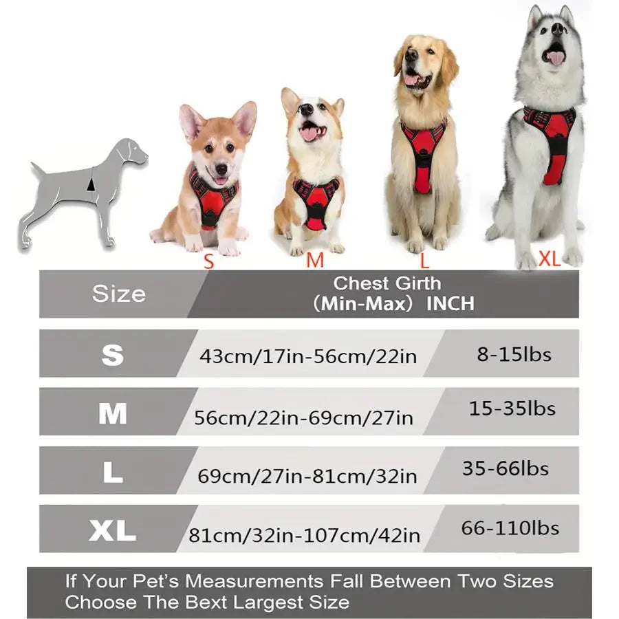 No-Pull Reflective Dog Harness with Front Clip & Handle