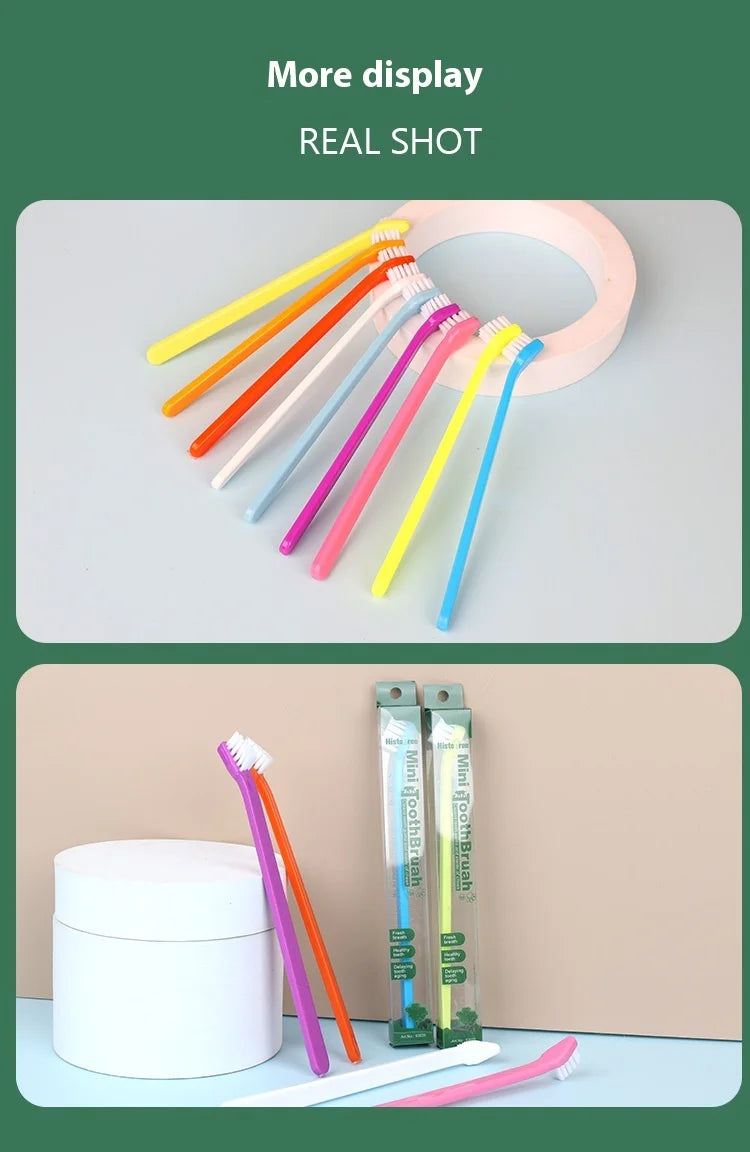 4 Pack Pet Toothbrush Set - Soft Bristle Tooth Brush For Cats And Small Dogs - Oral Care Kit For Tartar Removal & Dental Health