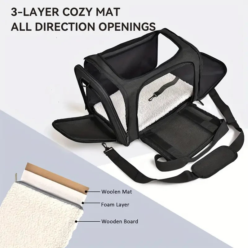 Airline-Approved Pet Carrier Backpack – Ventilated Travel Bag for Cats & Small Dogs