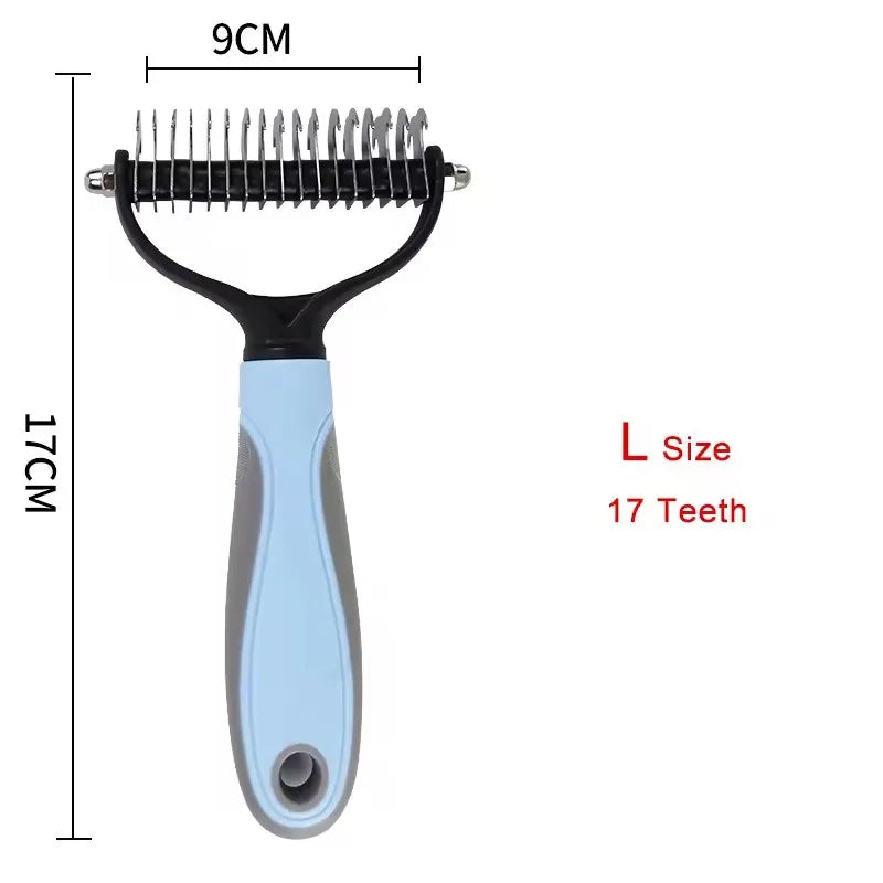 Dog Deshedding Brush Professional Pet Shedding Brush for Dogs Cats Fur Knot Cutter Double sided Pet Grooming Clean Comb