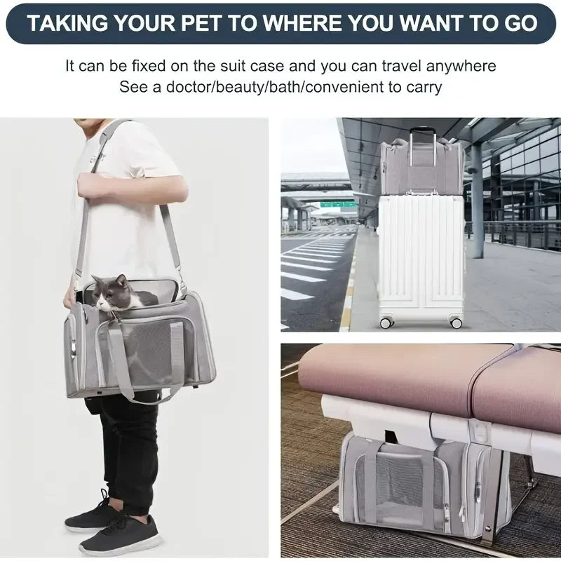 Airline-Approved Pet Carrier Backpack – Ventilated Travel Bag for Cats & Small Dogs