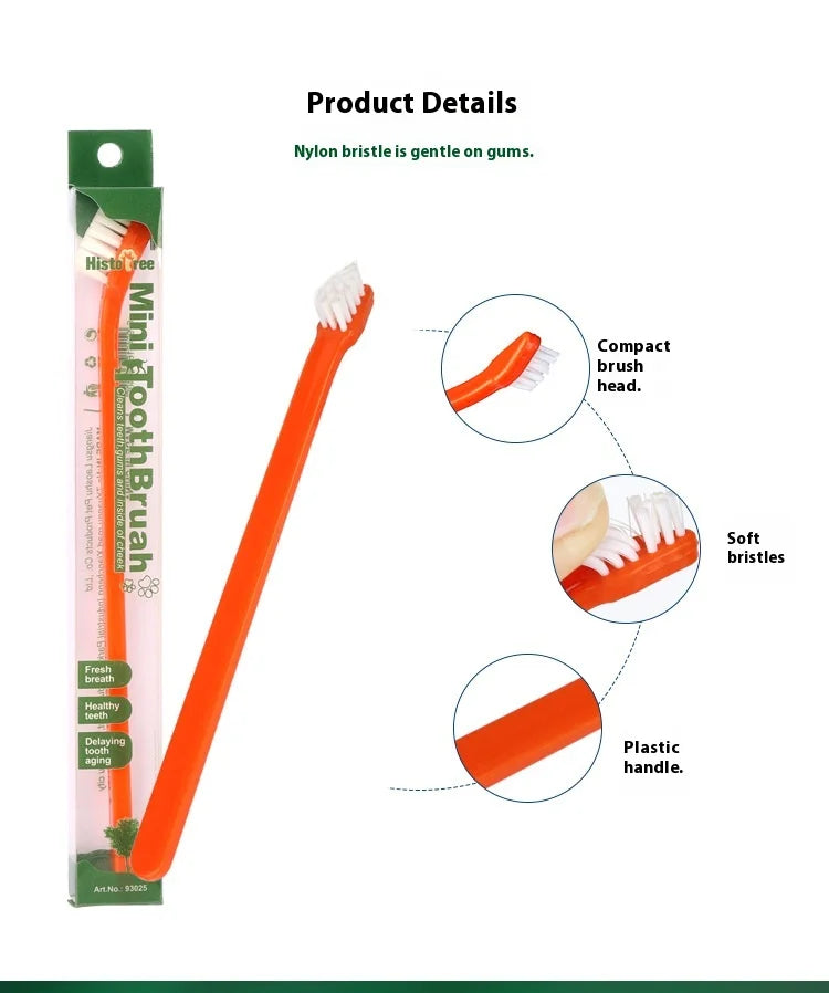 4 Pack Pet Toothbrush Set - Soft Bristle Tooth Brush For Cats And Small Dogs - Oral Care Kit For Tartar Removal & Dental Health