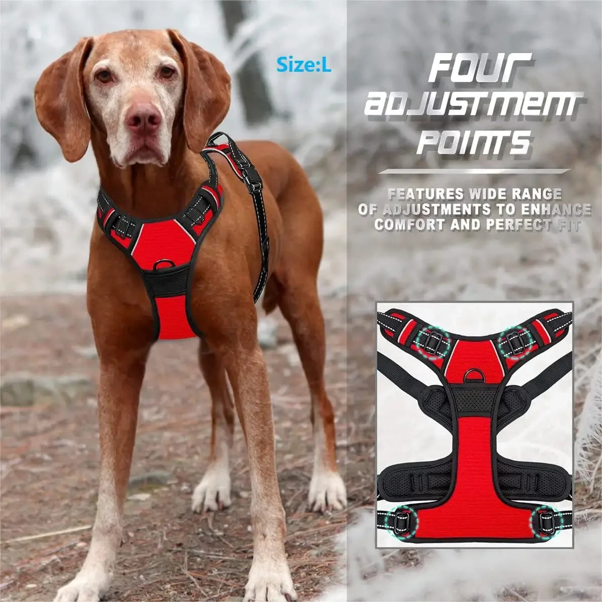 No-Pull Reflective Dog Harness with Front Clip & Handle