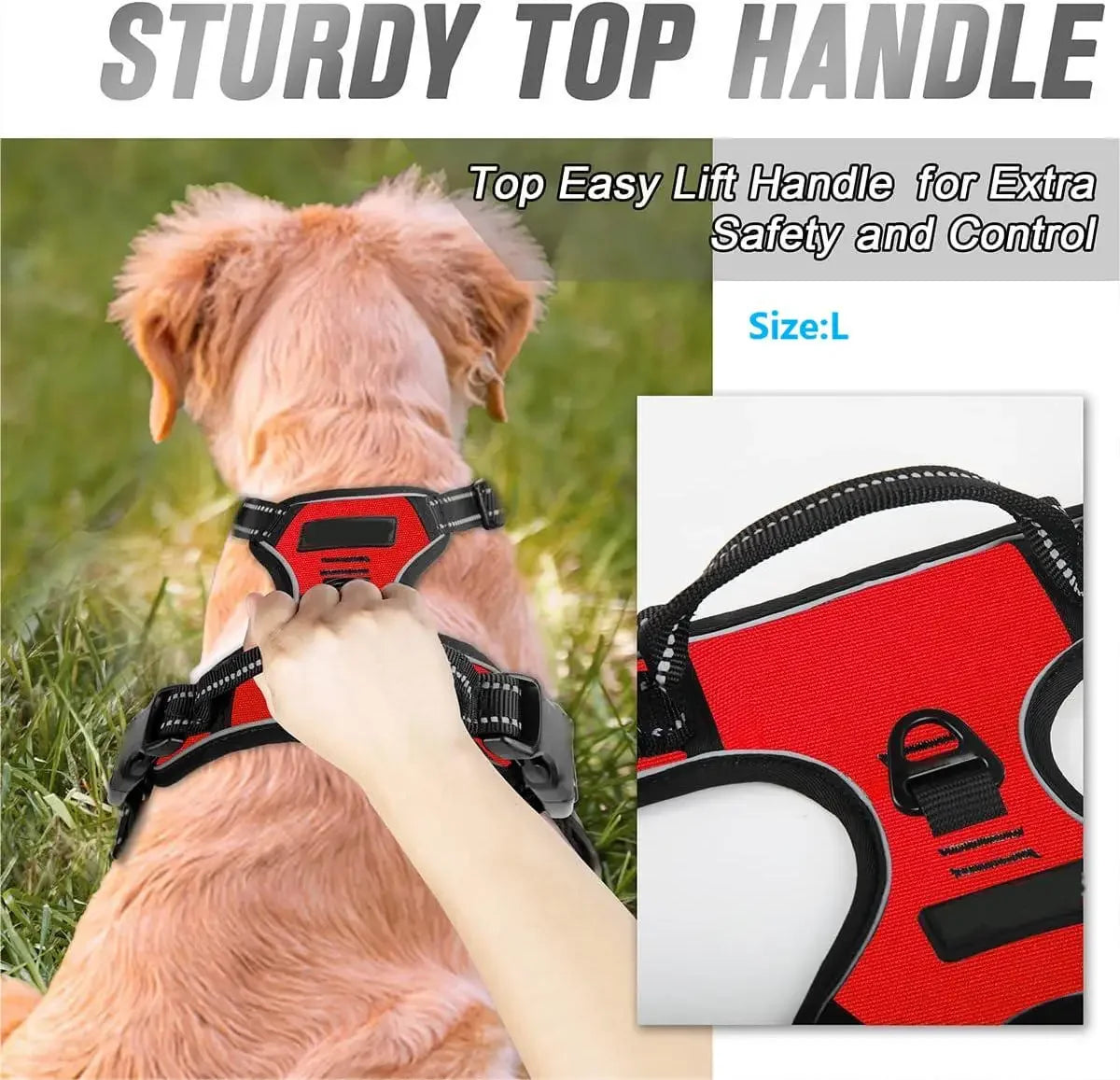 No-Pull Reflective Dog Harness with Front Clip & Handle