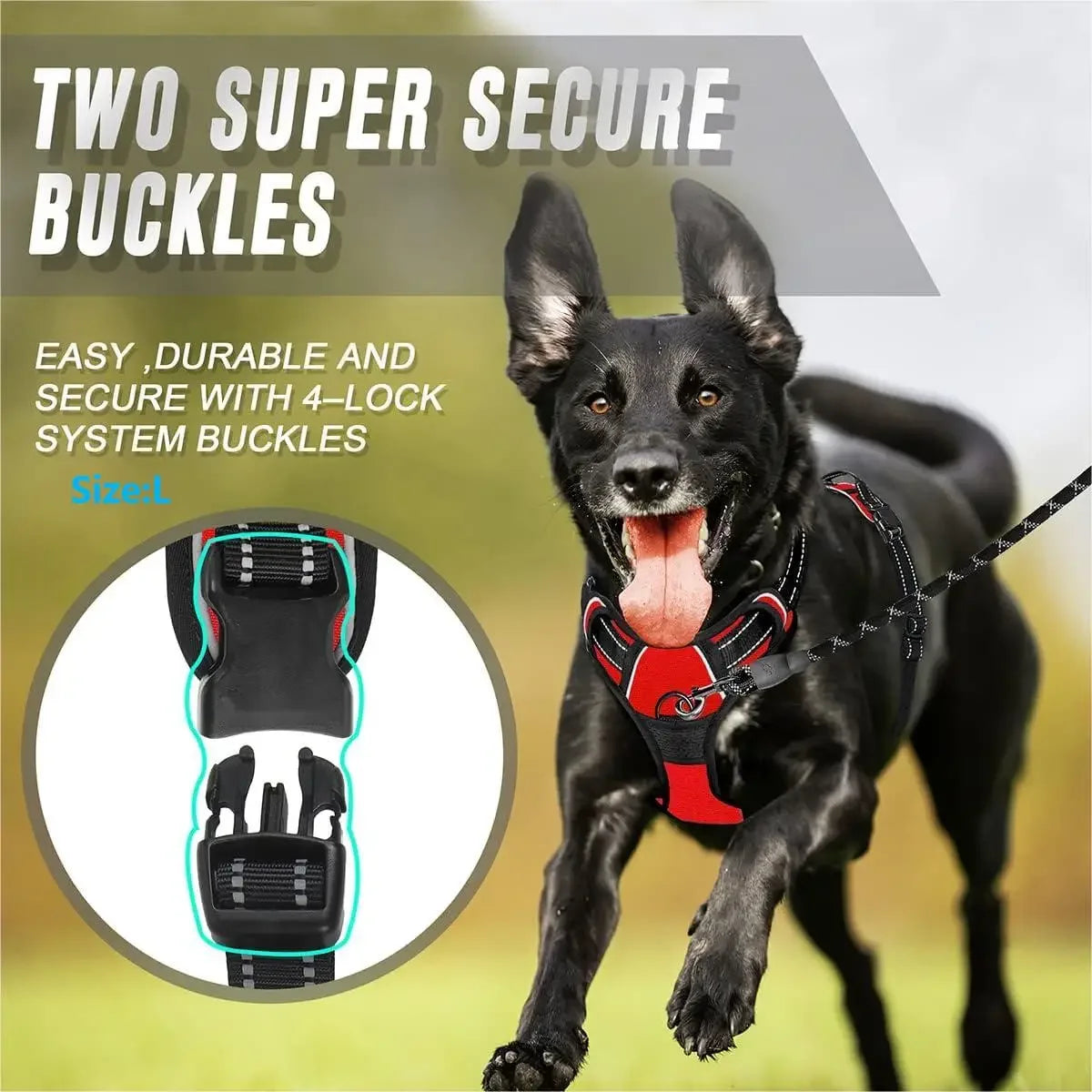 No-Pull Reflective Dog Harness with Front Clip & Handle