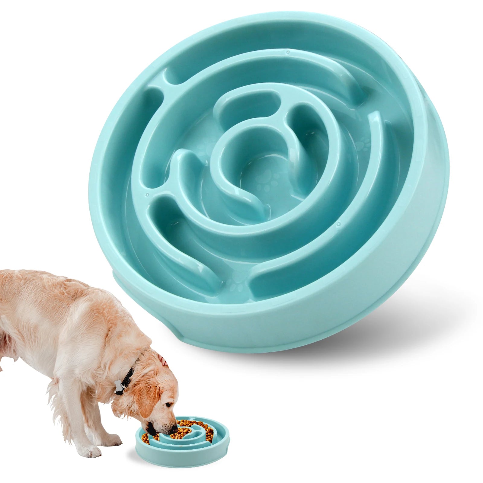 Pet Dog Slow Feeder Bowl Eco Dog Bowl Fun Non Slip Anti-Gulping Slower Food Feeding Dishes for Small Medium Large Dogs Puppy